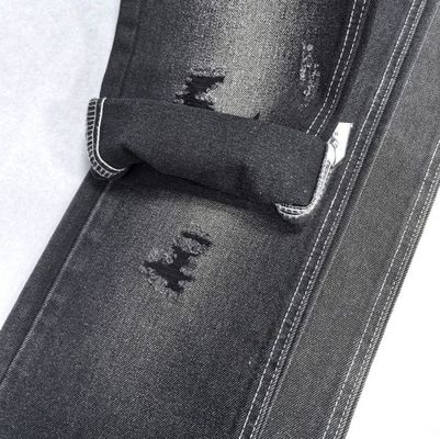 satın al Sert Siyah %60 Pamuk Polyester Denim Kumaş %25Polyester %15 Rayon 12.5oz online manufacture