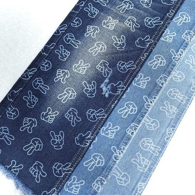 satın al Parmak Tasarımı Baskı Kumaş Jacquard Elastik Olmayan Denim 9.6oz 170-180CM KOY MAVİ online manufacture