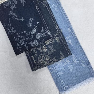satın al Özel Çiçek Tasarımlı Jakarlı Denim Koyu Mavi 10.5oz 180 Tam En Bayan Kot Pantolon veya Ceket İçin Çevrimiçi üretim