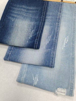 satın al Esnek Olmayan Pamuklu Polyester 9.7oz Denim Kumaş KOYU İNDİGO Fitilli Stil Kot Pantolon İçin online manufacture
