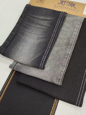 satın al 11oz Ağır Ağırlık 180cm Tam Genişlik KARA/KARA Dikiş Yüksek Spandex Denim Kumaş Jeans için JSD3320A online manufacture