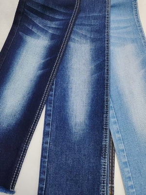 satın al Düşük küçülme Siro Yarn Cross Slub 75%Cotton Stretch Denim Fabric With 10+10/16*55 İnşaat Jeans için online manufacture