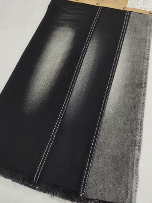 satın al Weak Stretch Dual-Core Siro Yarn Cross Slub  85%Cotton BLACKBLACK 10S Denim Fabric For Jeans Or Jacket online manufacture