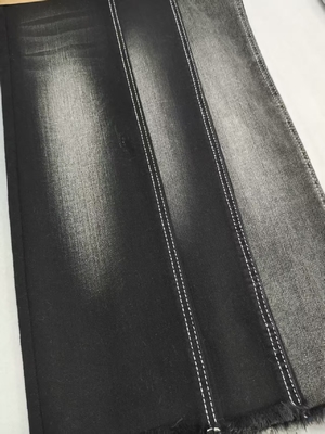 satın al SİYAH/SİYAH 180cm Tam En Siro İplik Çapraz Slub Streç 9.2oz Denim Kumaş Kot Ceket veya Kot Pantolon İçin online manufacture