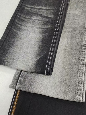 satın al 78% Pamuk ağırlık Twill Stili Siyah/Siyah Yüksek Stretch Denim Kumaş JSD3048A Erkek Jeans online manufacture