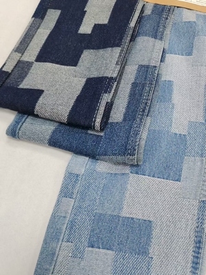 satın al Bayan Kot veya Etek için Düzensiz Kontrol Baskılı 9.5oz Orta Ağırlıkta %60 Pamuklu Denim Kumaş online manufacture