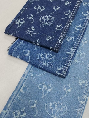 satın al Süper Yumuşak Kiraz Baskılı 10.8oz Orta Ağırlık 60% Pamuklu Denim Kumaş Bayan Kot veya Etek İçin online manufacture