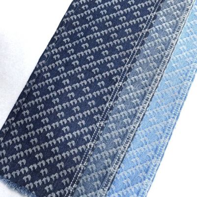 Çiçek ve Çizgi Tasarımı Baskı Kumaş Jacquard Elastik Olmayan Denim 9.5oz 180cm 70' 71