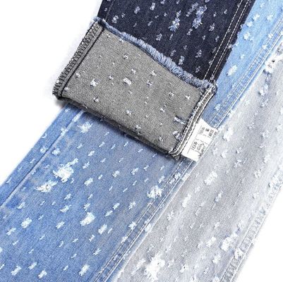 Yeni Tasarım Dikiş Jacquard Denim Kumaş Dikey Bambu İniş Elastik Olmayan Denim 9.5oz 180CM