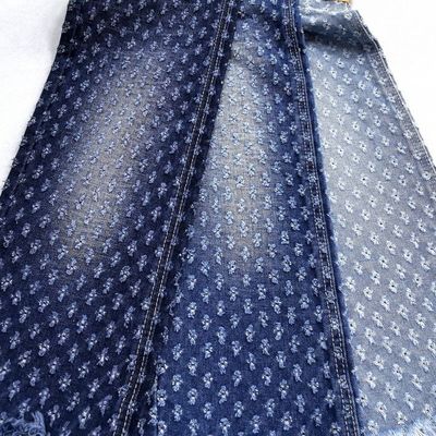 Çiçek Tasarımlı Tığ İşi Jakarlı Denim Kumaş TWILL Stil Esnek Olmayan Denim 11.3oz bayan giyim veya kot pantolon için