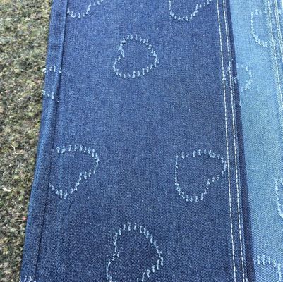 Çekilmeyen Ağır Ağırlık Kalp Şekli Mavi Denim Kumaş 10.6 oz