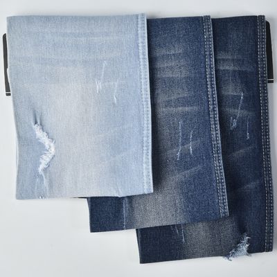 Koyu Mavi 10.1oz Polyester Pamuk Spandex Denim Kumaş Kırılma Dayanıklı