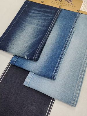 Yüksek Esnekli Pamuk Polyester Rayon KOYU İNDİGO Denim Kumaş 10oz Bayan Kot Pantolonlar İçin