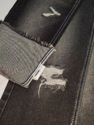 12.2OZ TWILL Stili Denim kumaş KARA/BEYAZ 7*7 yapısı ile Erkek Jeans